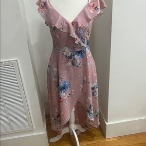 by & by Pink Floral High Low Dress